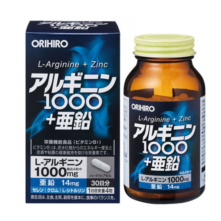 Orihiro精氨酸1000 +鋅120膠囊